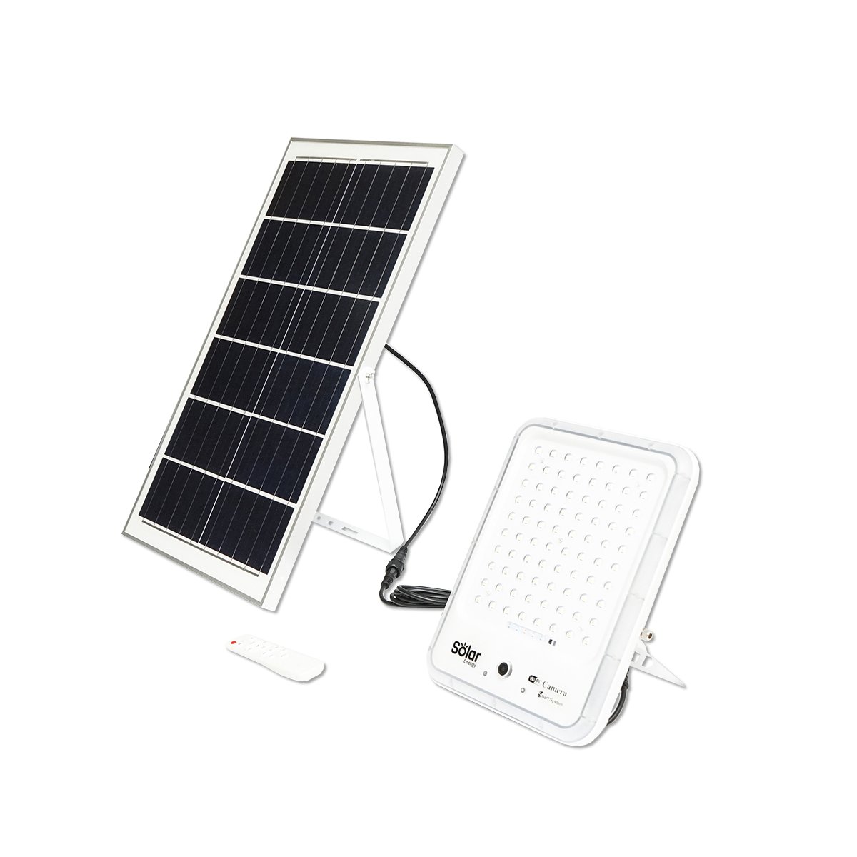 Lampa LED 20W cu camera CCTV 2 MP wifi si panou solar 35W, baterie 3,2V/30Ah